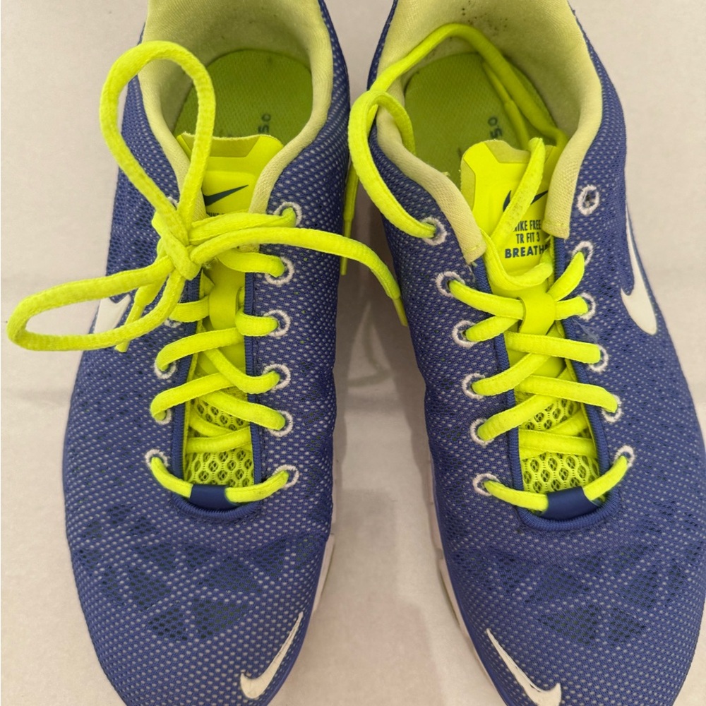 Nike Blue and Neon Yellow Sneakers
